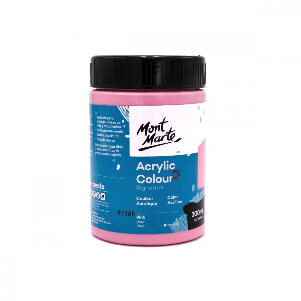 Mont Marte Studio Semi-Matte Acrylic Paint 300 ml - Pink