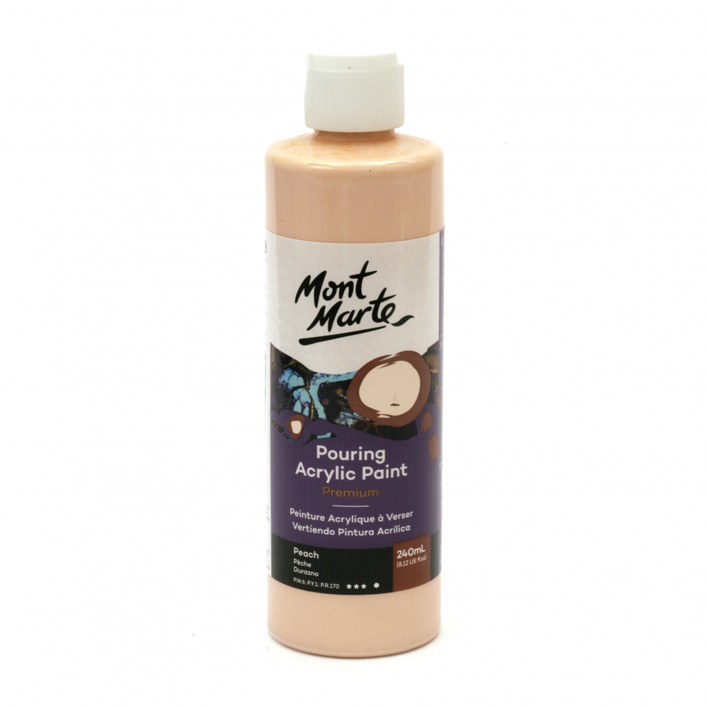 Mont Marte Acrylic Pouring Paint - 240 ml - Peach