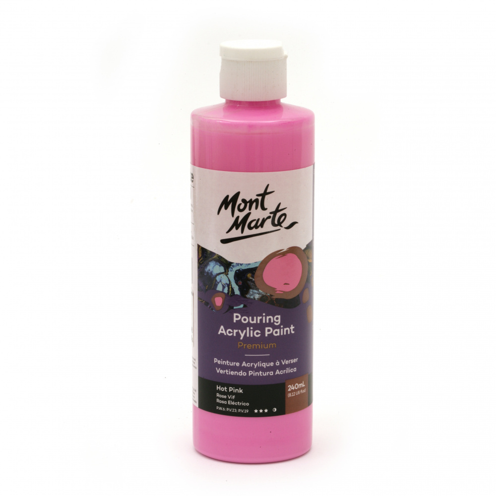Mont Marte Acrylic Pouring Paint - 240 ml - Hot Pink