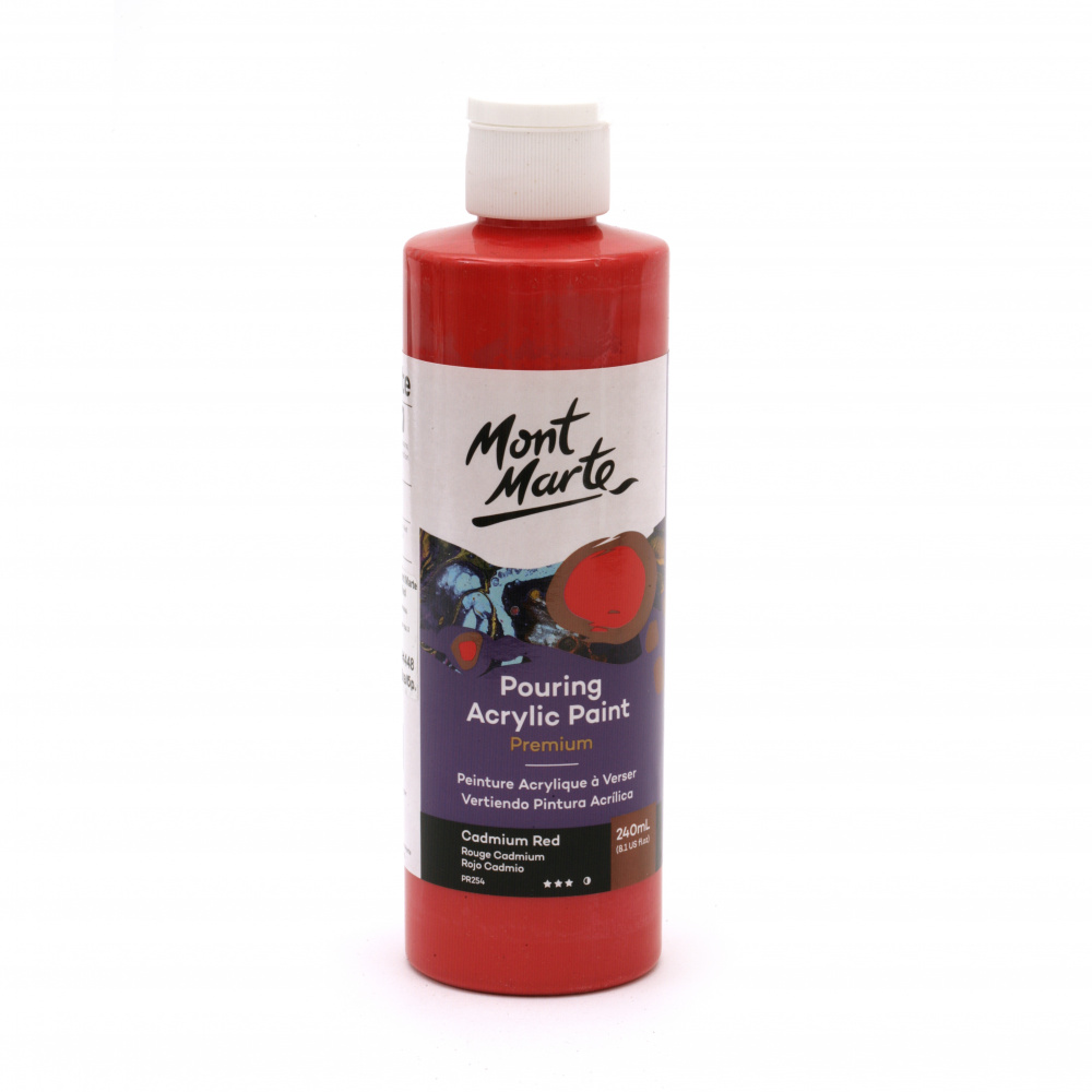 Mont Marte Acrylic Pouring Paint - 240 ml - Cadmium Red