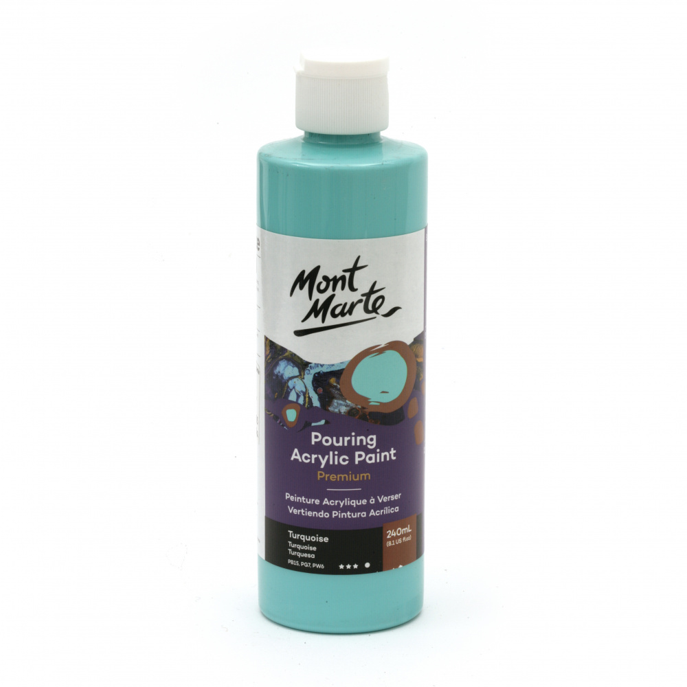Mont Marte Acrylic Pouring Paint - 240 ml - Turquoise