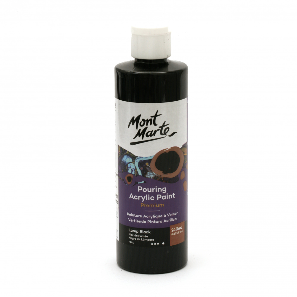 Mont Marte Pouring Ακρυλικό χρώμα 240 ml - Lamp Black