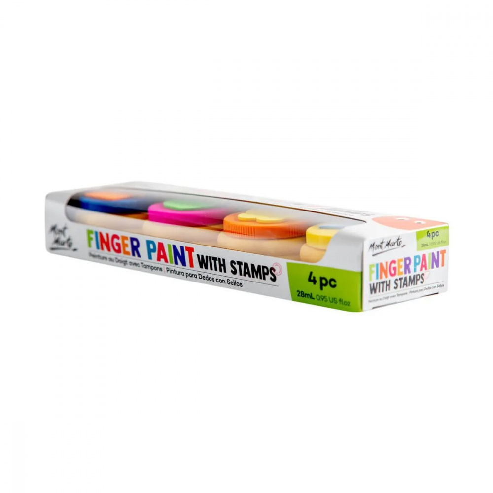 Mont Marte Finger Paint with Stamps - 4 stamps