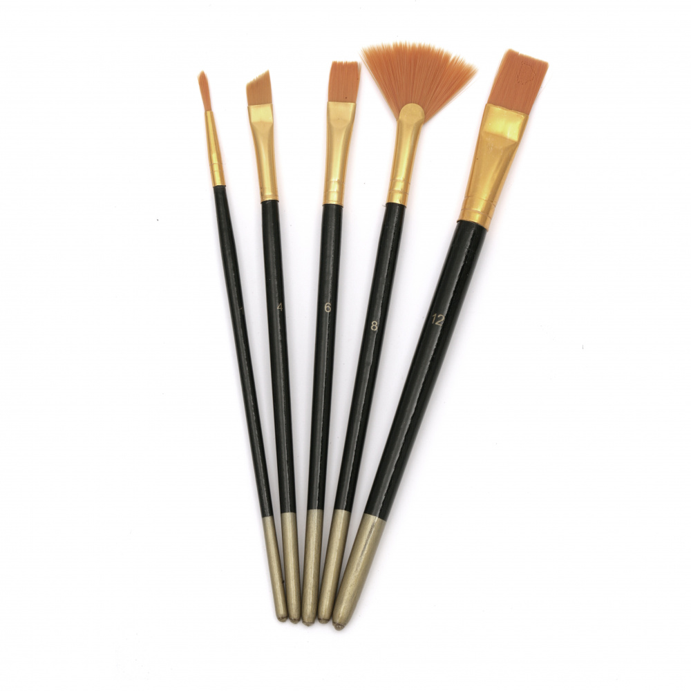 Set of 5 Synthetic Fiber Brushes