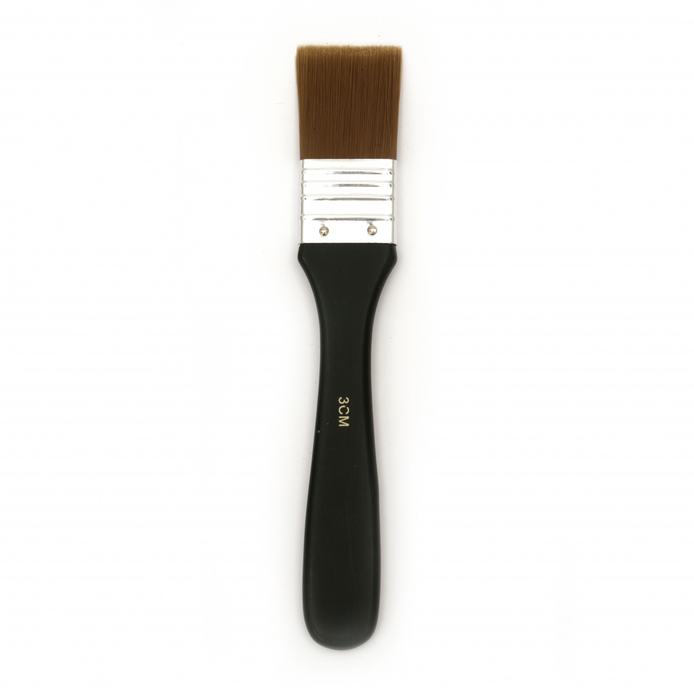 Flat Brush with Synthetic Hair, 3 cm