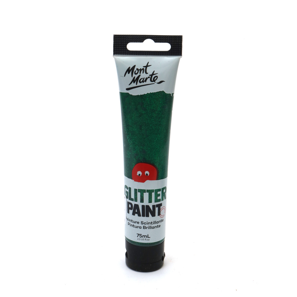 Χρώμα με χρυσόσκονη MM Glitter Paint 75ml Σκούρο πράσινο