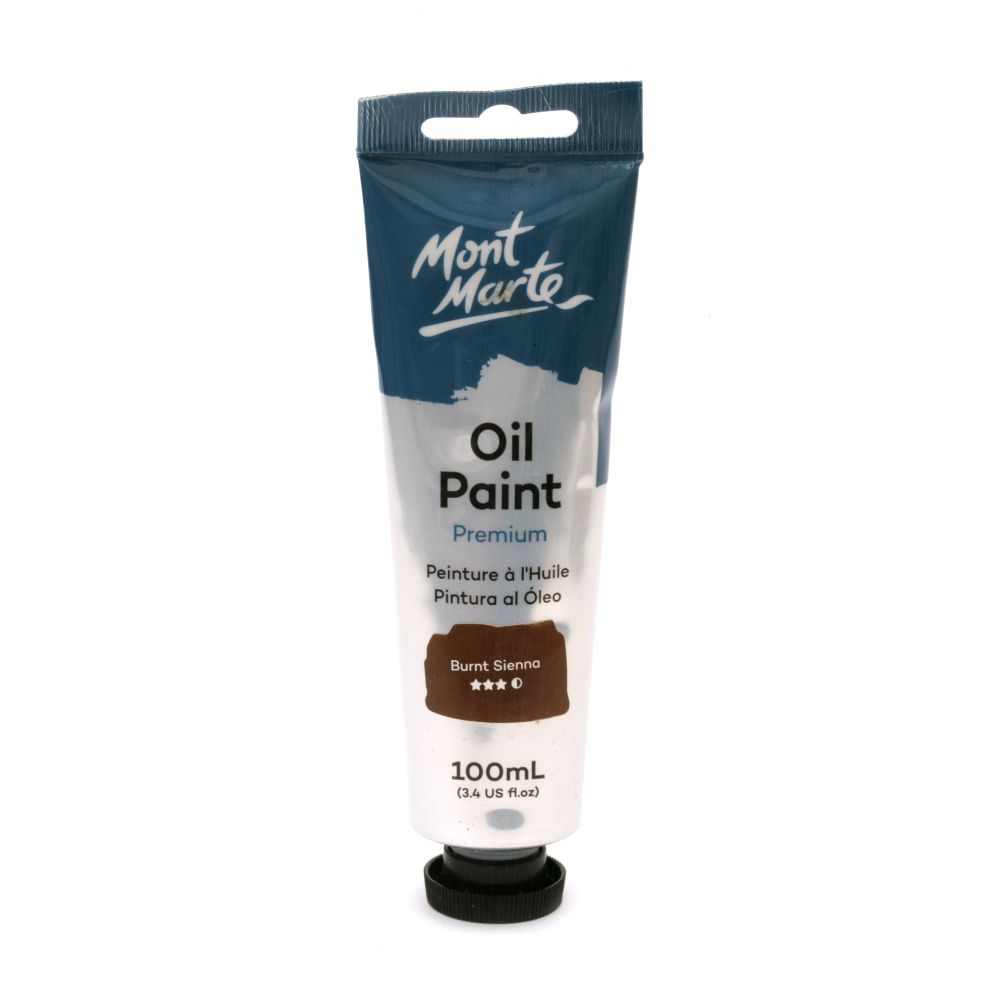 MONT MARTE Oil Paint Premium / 100 ml - Burnt Sienna (Reddish Brown)