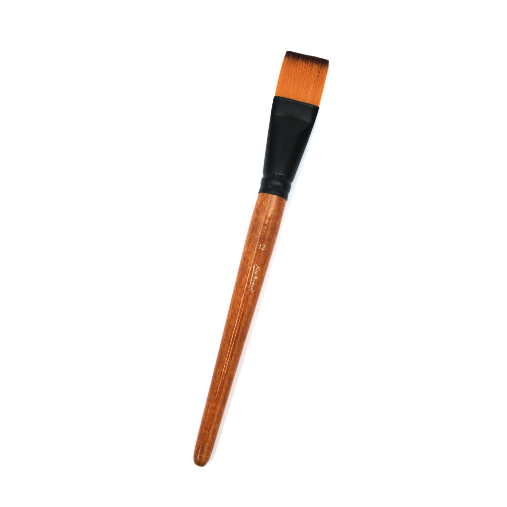 Flat Paintbrush with Synthetic Bristles - №12