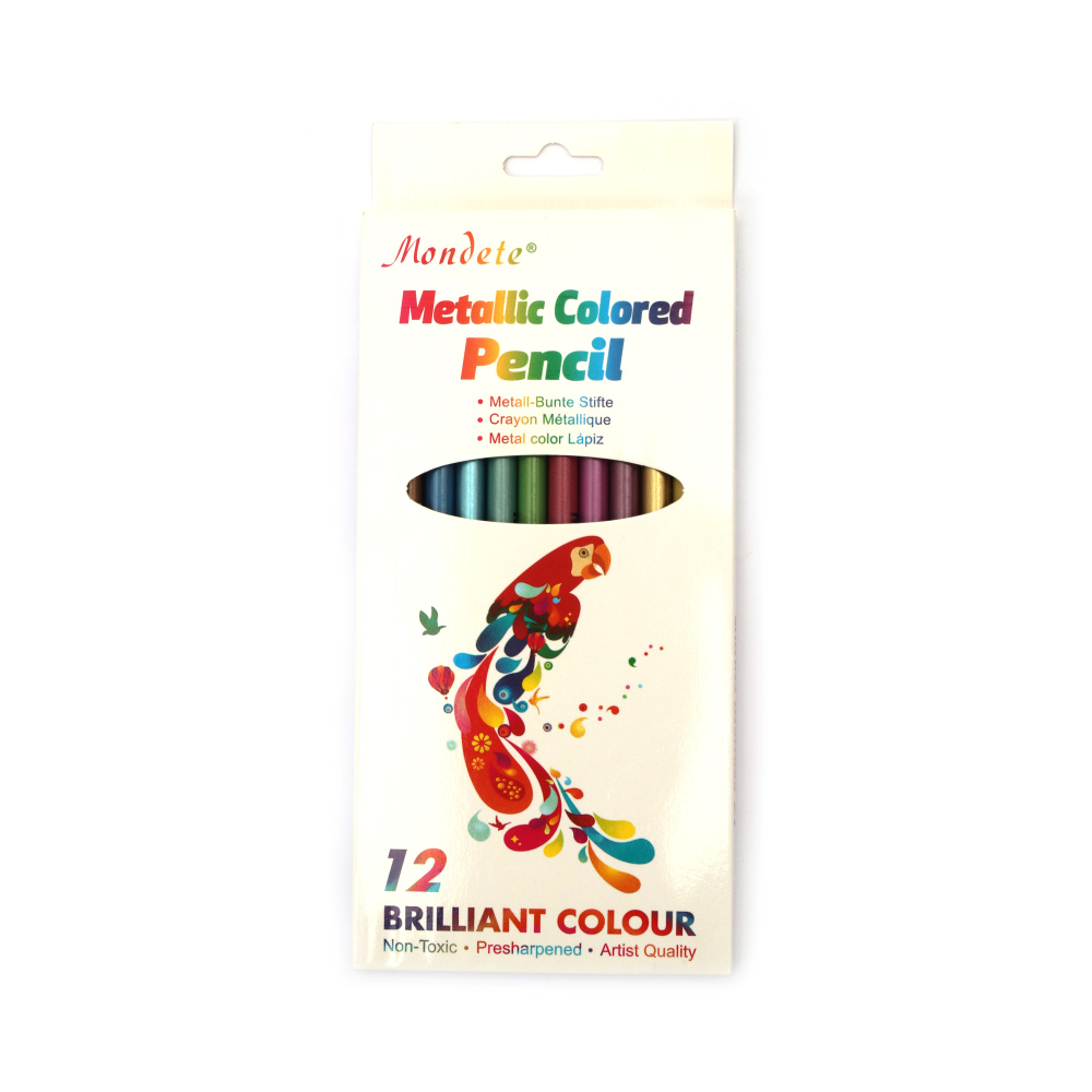 Mondete Metallic Colored Pencils Set - 12 Colors