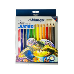 Jumbo Colored Pencils with Sharpener - Set of 12 Colors