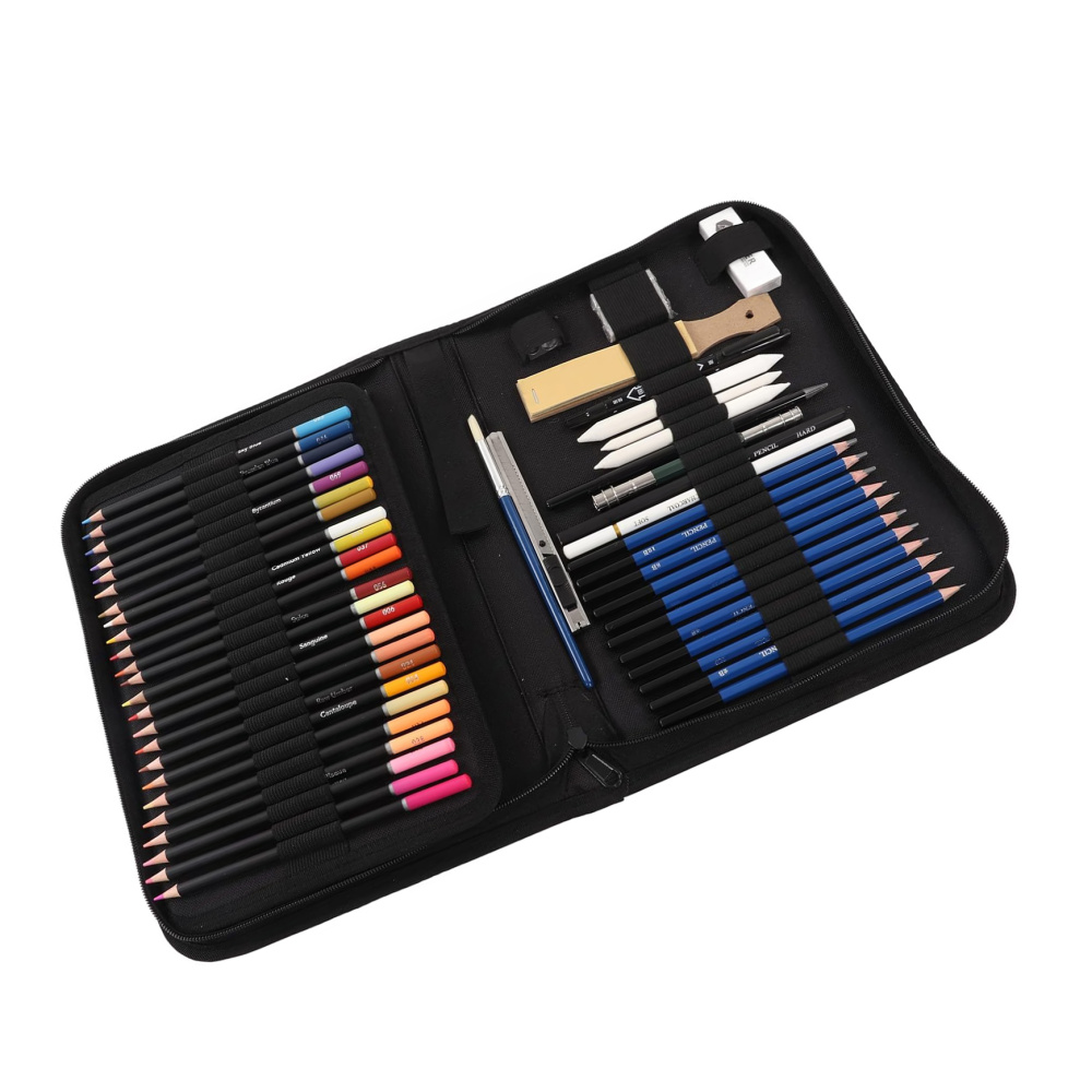 Professional Drawing Set in a Fabric Case - 99 Pieces