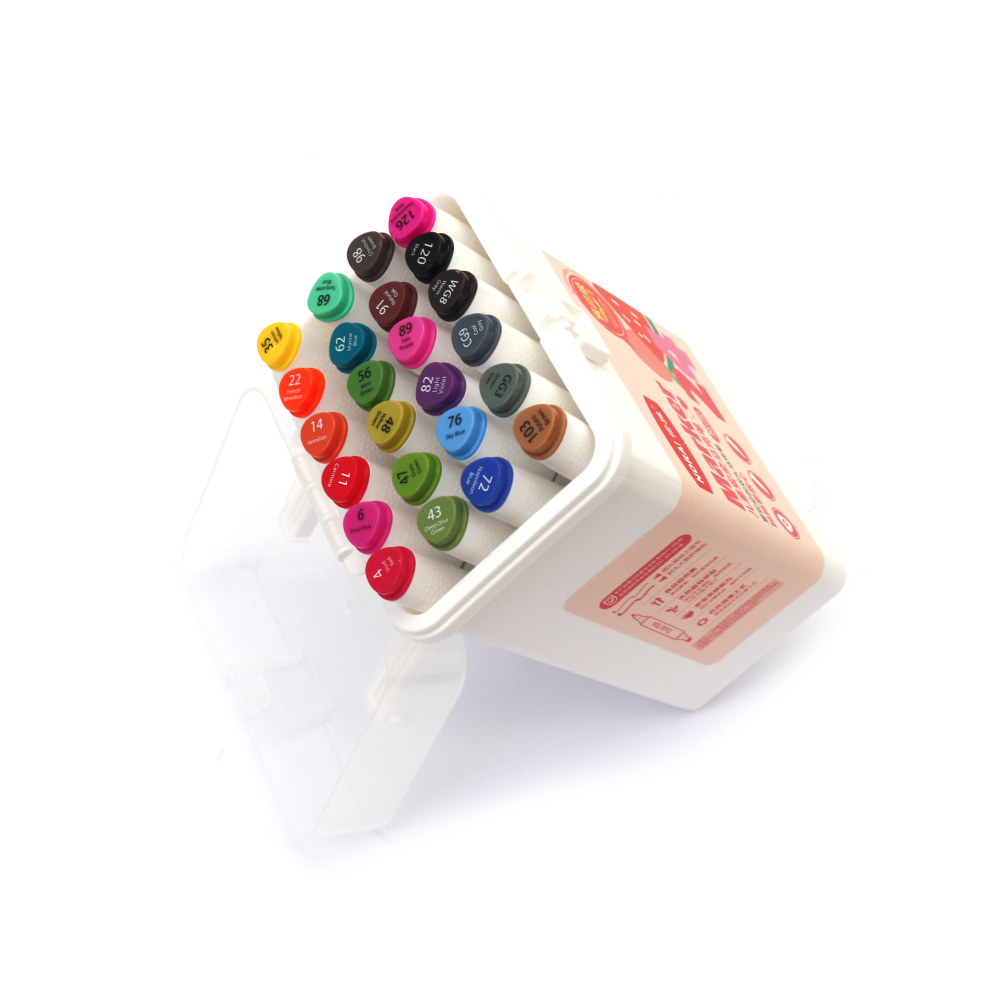 Dual-Tip Markers, Alcohol-Free, Nora - Set of 24 Colors