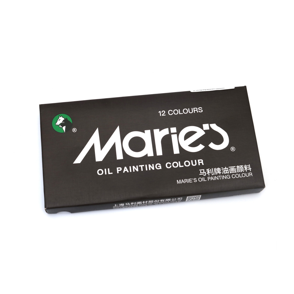 Set vopsele în ulei Maries – 12 culori asortate x 12 ml, pigmenți bogați pentru artiști, studenți și proiecte creative de pictură