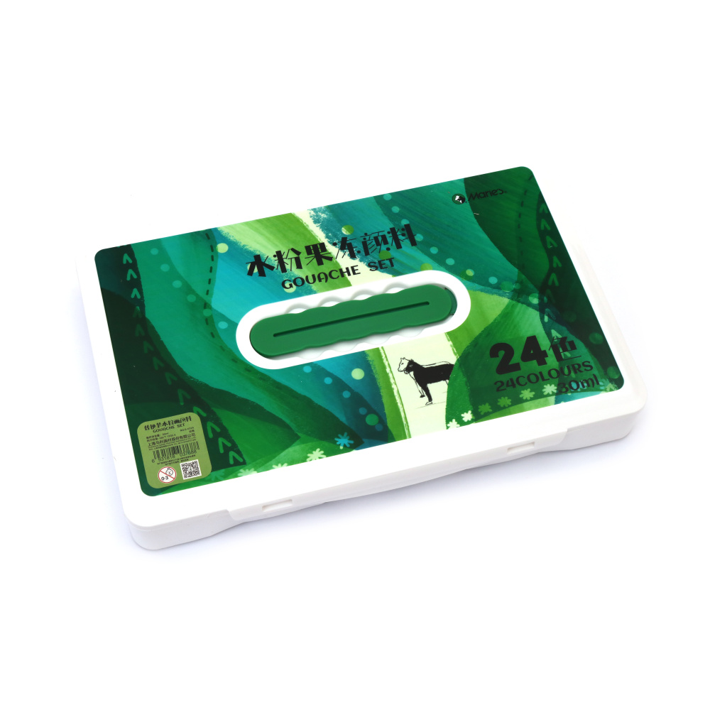 Set culori tempera Marie’s Vibrant – 24 culori asortate x 30 ml, textură fină și pigmenți strălucitori pentru artiști, studenți și proiecte creative