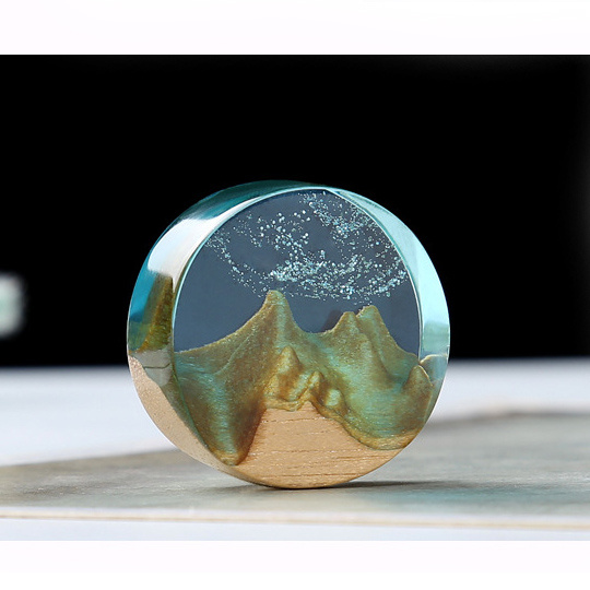Mountain Peak / Simulated Mountain Shape Made from Solid Teak Wood for Embedding in Epoxy Resin, 35x10~22x15 mm