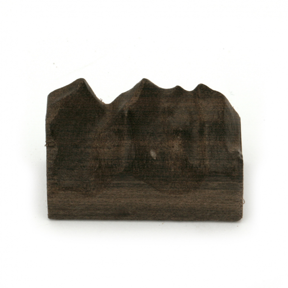 Планински връх / симулирана планинска форма от масивно сандалово дърво за вграждане в епоксидна смола 35x7~22x15 мм