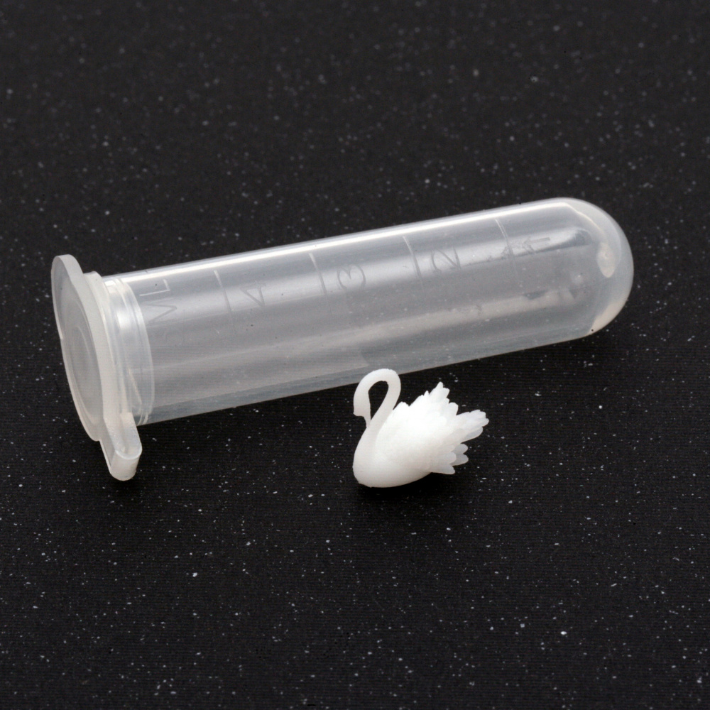 3D фигурка лебед / триизмерен микро аксесоар за вграждане в епоксидна смола 13.2x12.3 мм