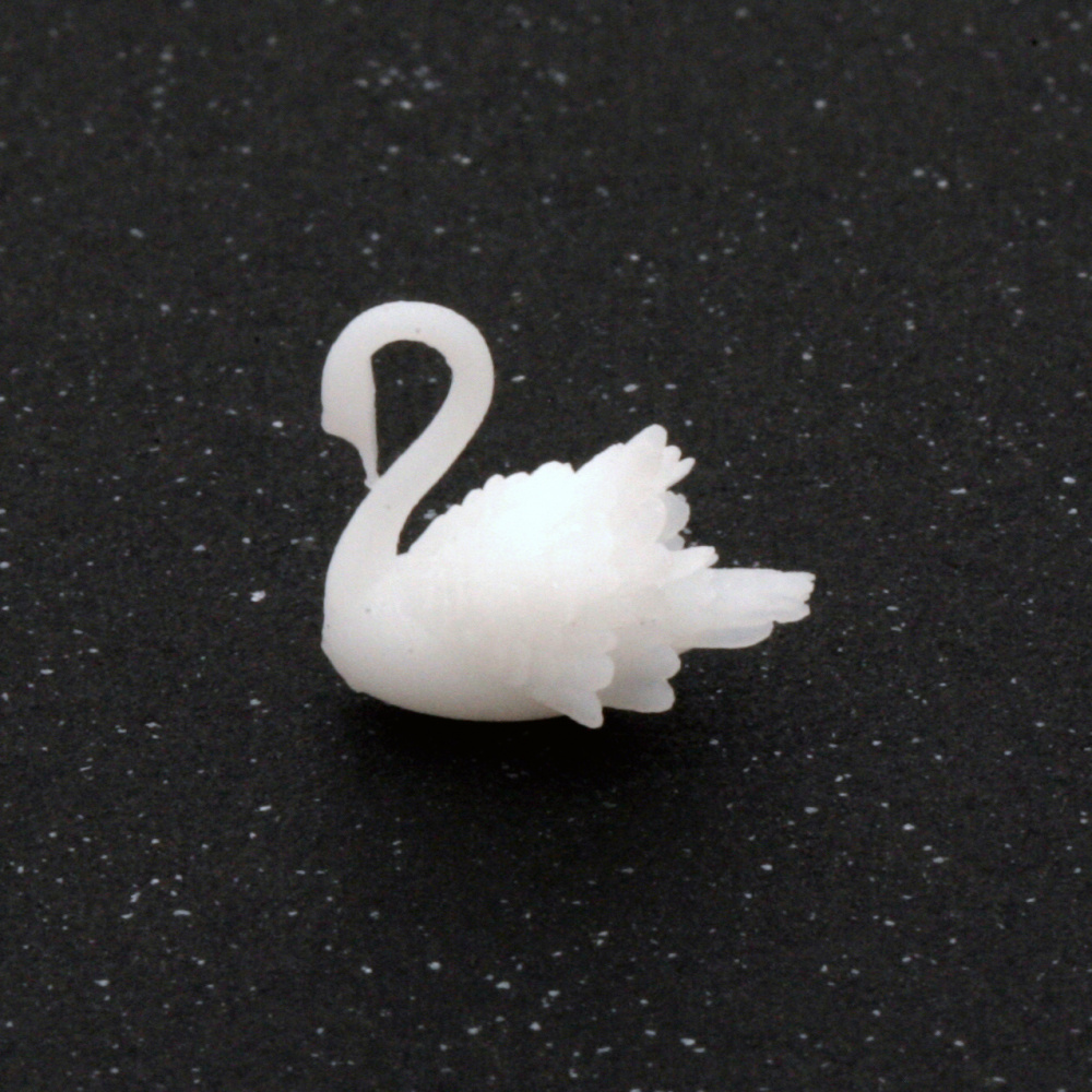 3D фигурка лебед / триизмерен микро аксесоар за вграждане в епоксидна смола 13.2x12.3 мм