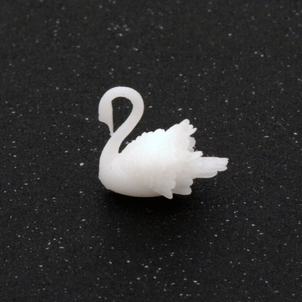3D фигурка лебед / триизмерен микро аксесоар за вграждане в епоксидна смола 10.9x10.2 мм