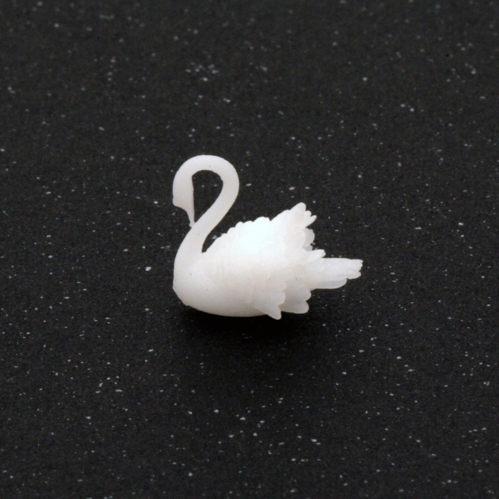 3D Swan Figurine / Three-dimensional Micro Accessory for Embedding in Epoxy Resin, size 8.3x8.2 mm