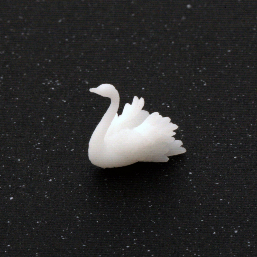 3D Swan Figurine / Three-dimensional Micro Accessory for Embedding in Epoxy Resin, size 8.5x8.8 mm
