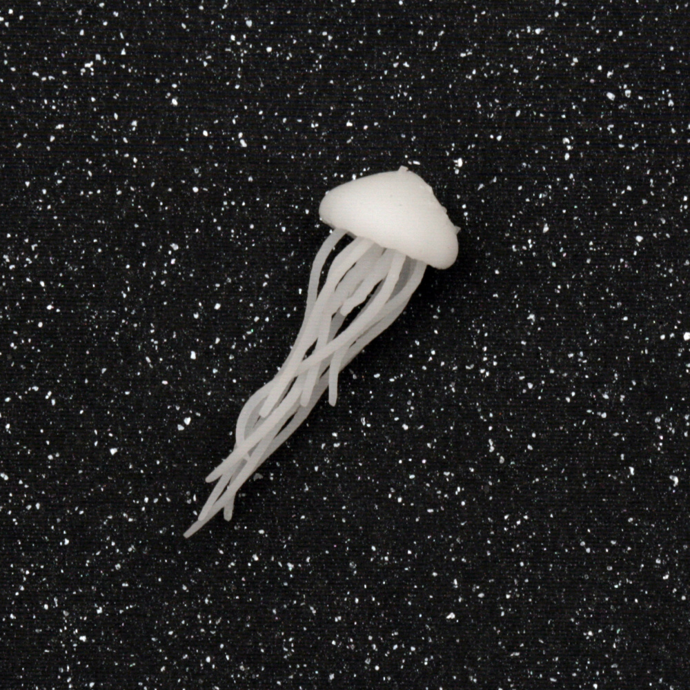 3D Jellyfish Figurine / Three-Dimensional Model for Embedding in Epoxy Resin, 8.6x25 mm