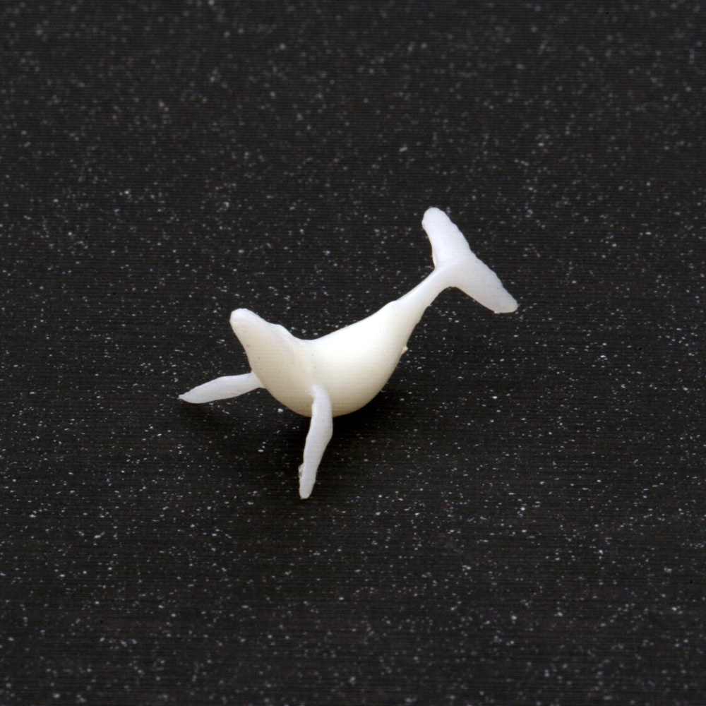3D Figurine of a Glowing Whale, Three-Dimensional Model for Embedding in Epoxy Resin, 33x19x15 mm