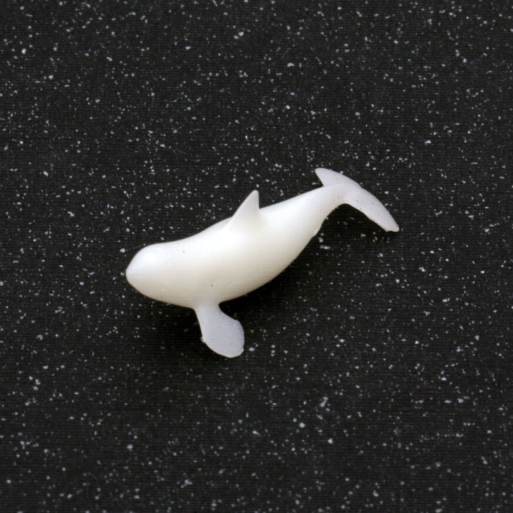 3D Figurine of a Glowing Orca, Three-Dimensional Model for Embedding in Epoxy Resin, 25x11x10 mm