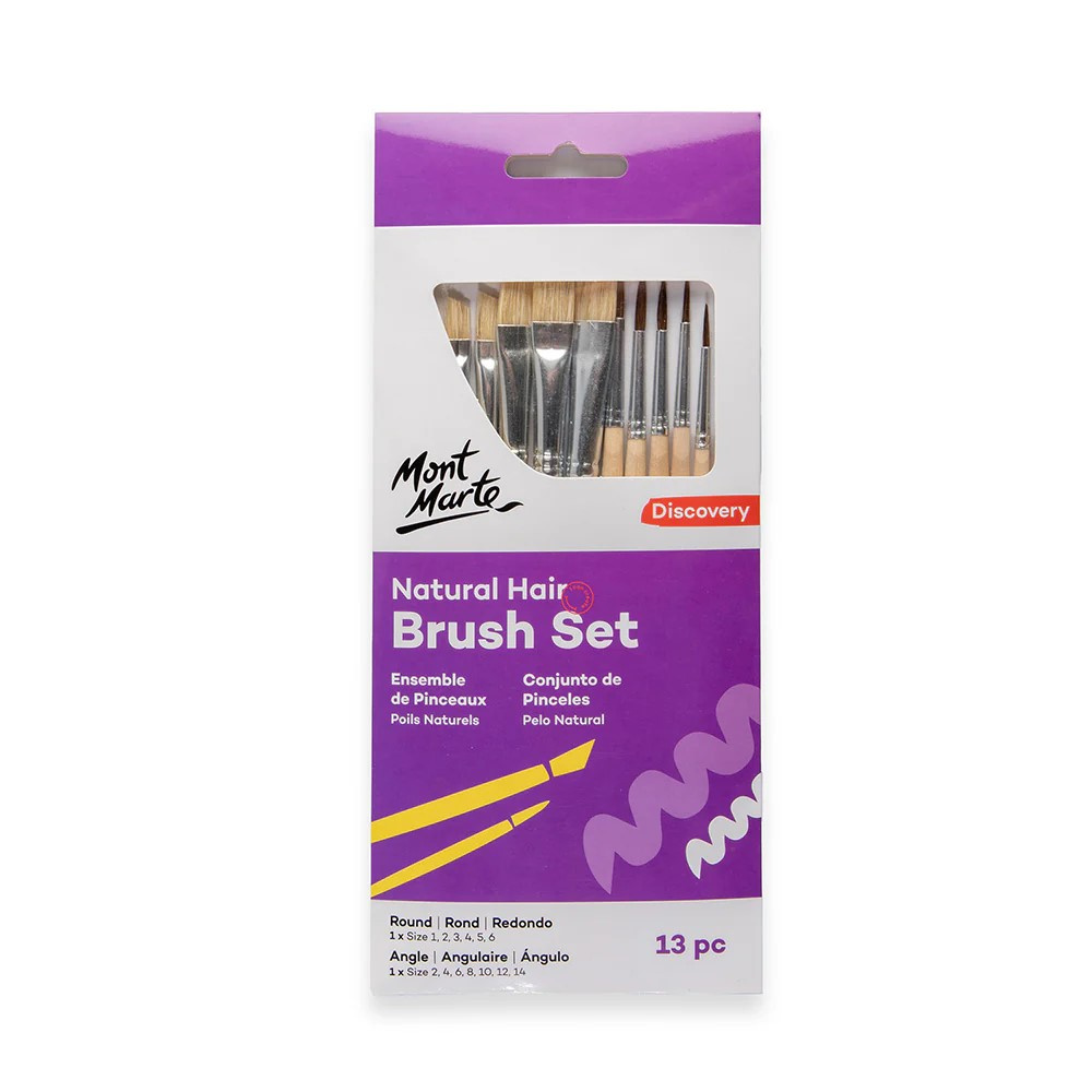 Σετ πινέλα με φυσική τρίχα Mont Marte Natural Hair Combo - 13 τεμάχια