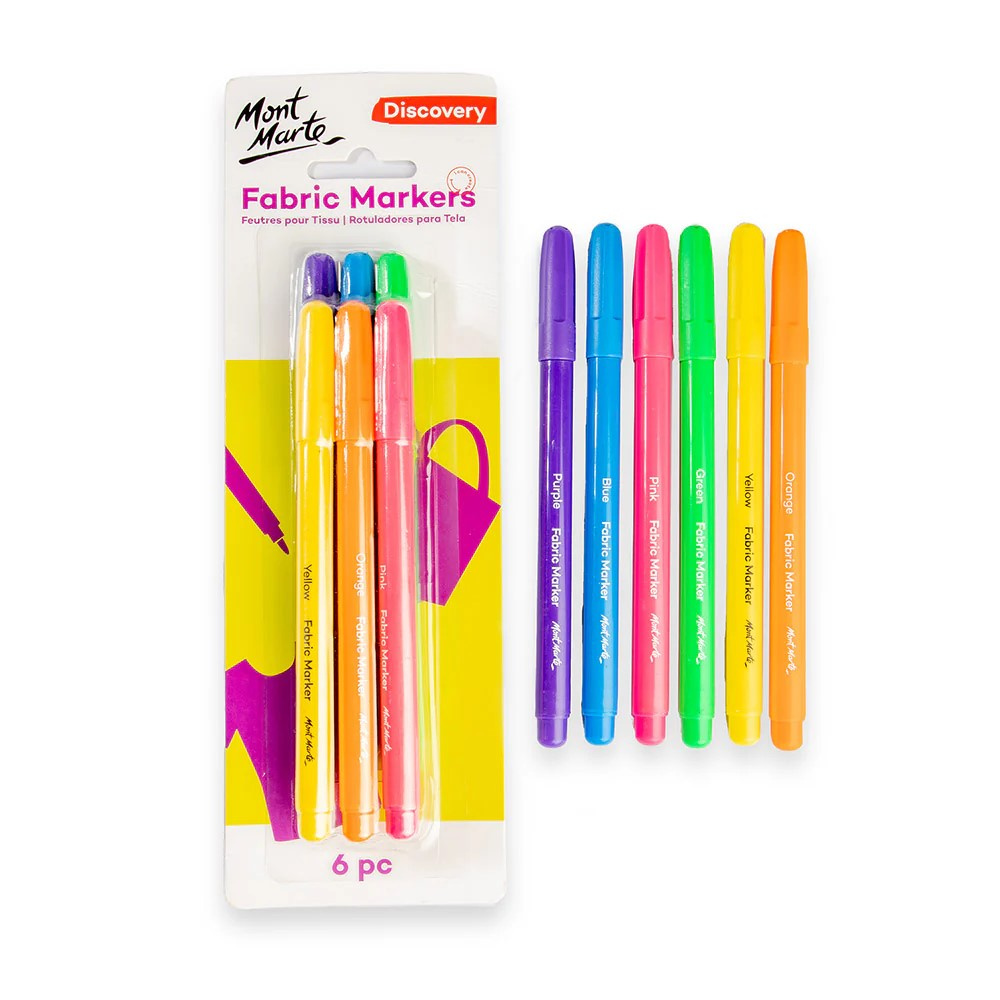 Μαρκαδόροι για ύφασμα Mont Marte Fabric Markers 6 τεμάχια