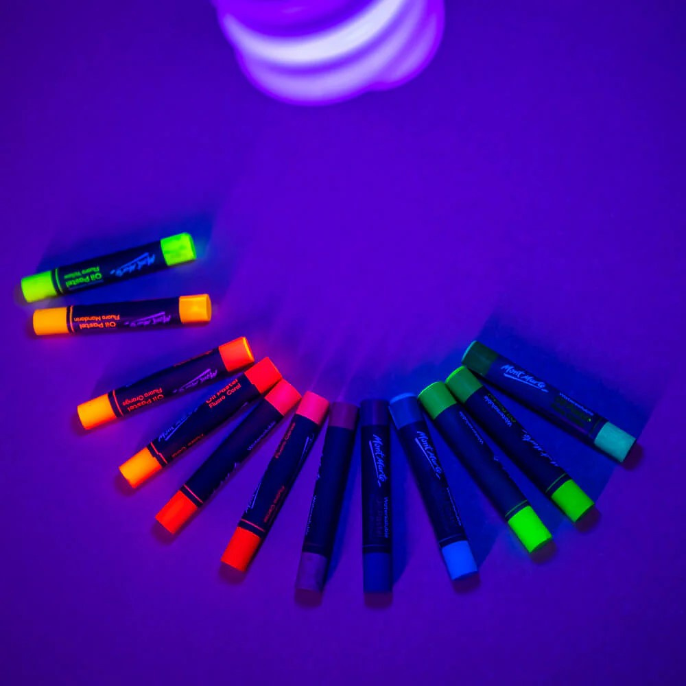 Mont Marte Pastelli a Olio Fluorescenti - Set da 12 Colori Assortiti