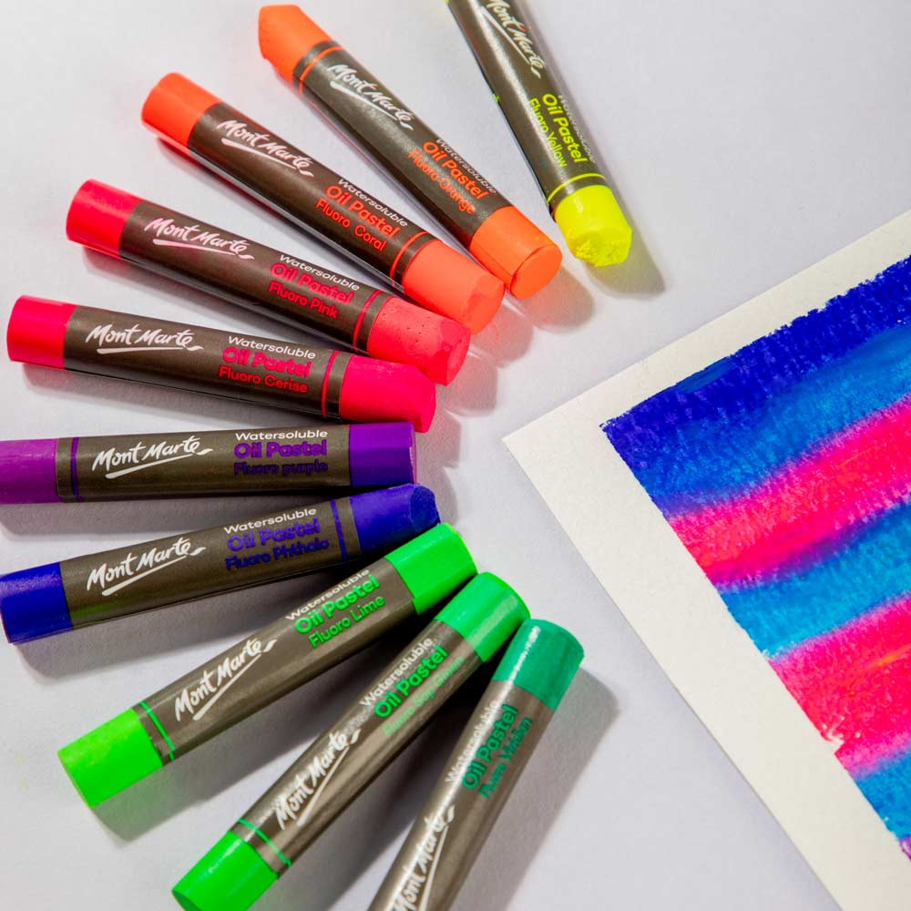 Παστέλ λαδιού Mont Marte Watersoluble Fluoro Oil Pastels 12 τεμάχια