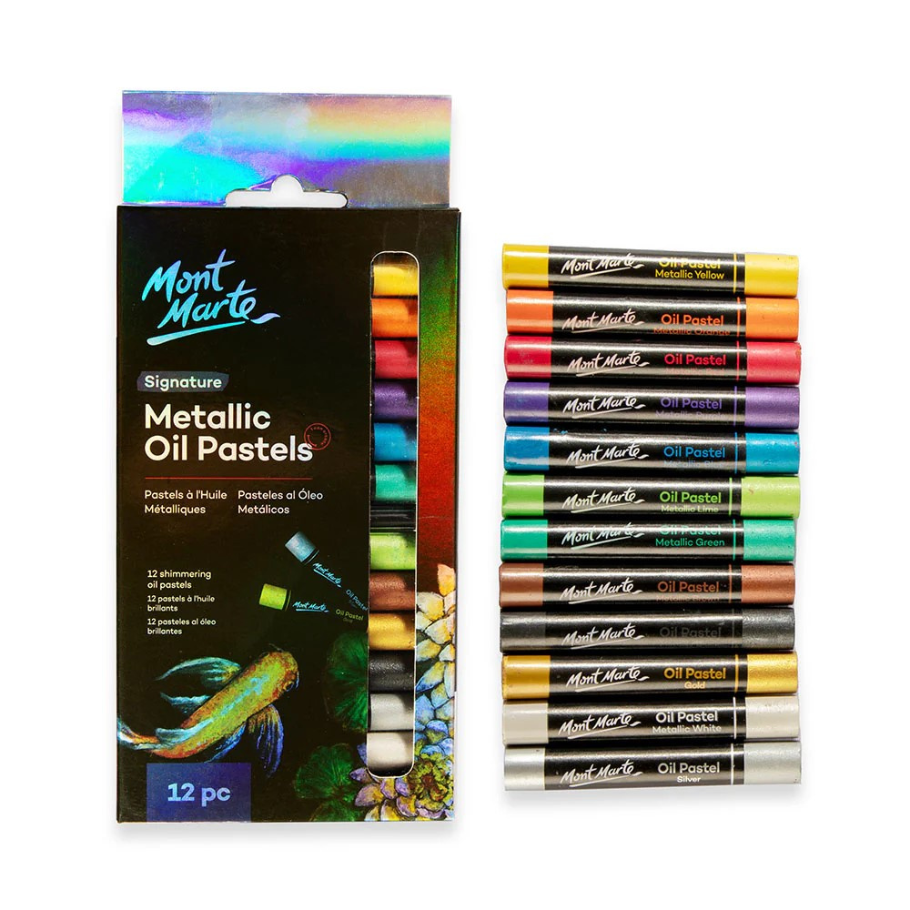 Παστέλ λαδιού μεταλλικά χρώματα Mont Marte Metallic Oil Pastels 12 τεμάχια