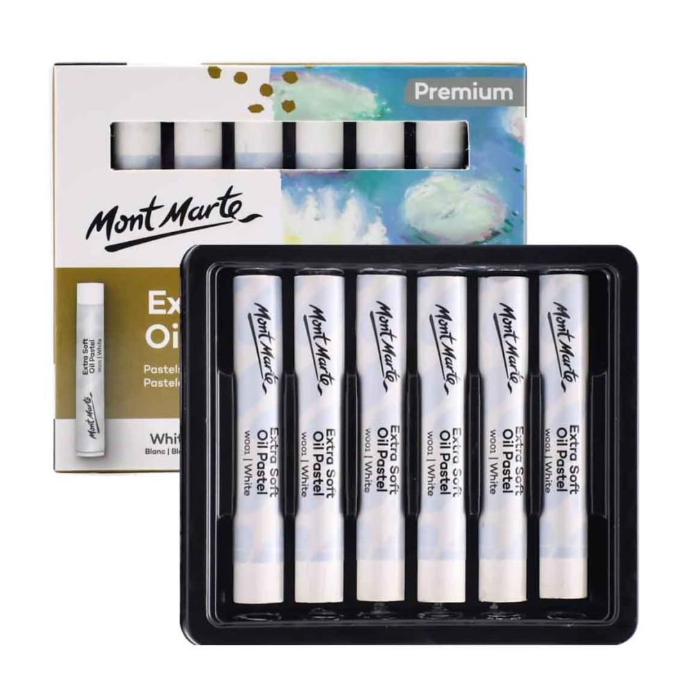 Παστέλ λαδιού Mont Marte Extra Soft Oil Pastels White Λευκά 6 τεμάχια