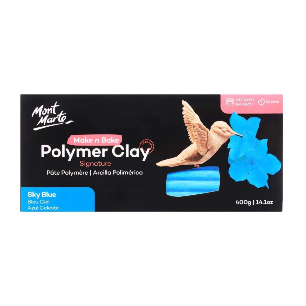 Mont Marte Make n Bake Argilla Polimerica da Forno, Celeste, 400 g