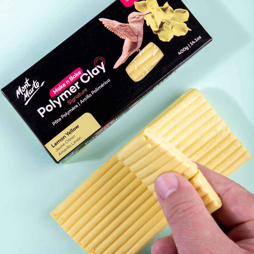 Πολυμερικός πηλός Mont Marte Make n Bake Polymer Clay 400 γραμμάρια κίτρινο λεμονί