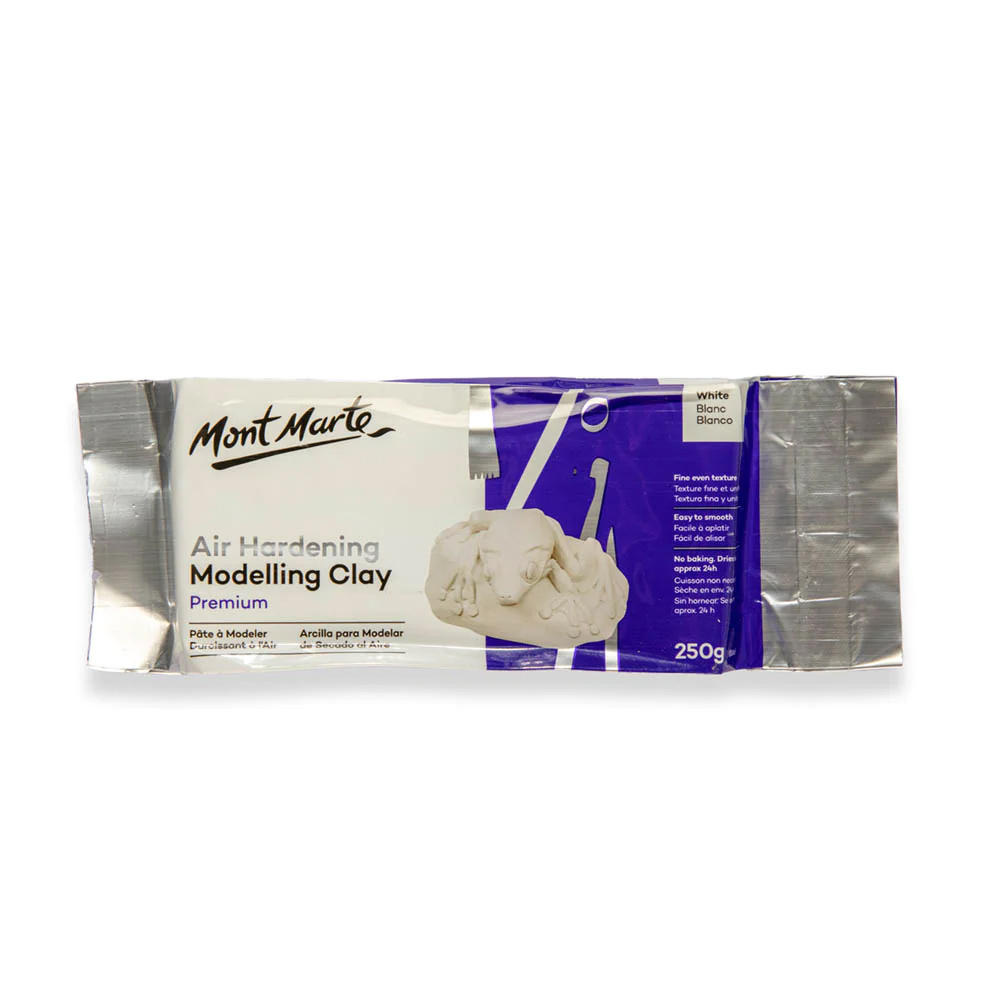 Argila de modelat cu intarire cu aer MM Air Hardening Modeling Clay White - 250 grame