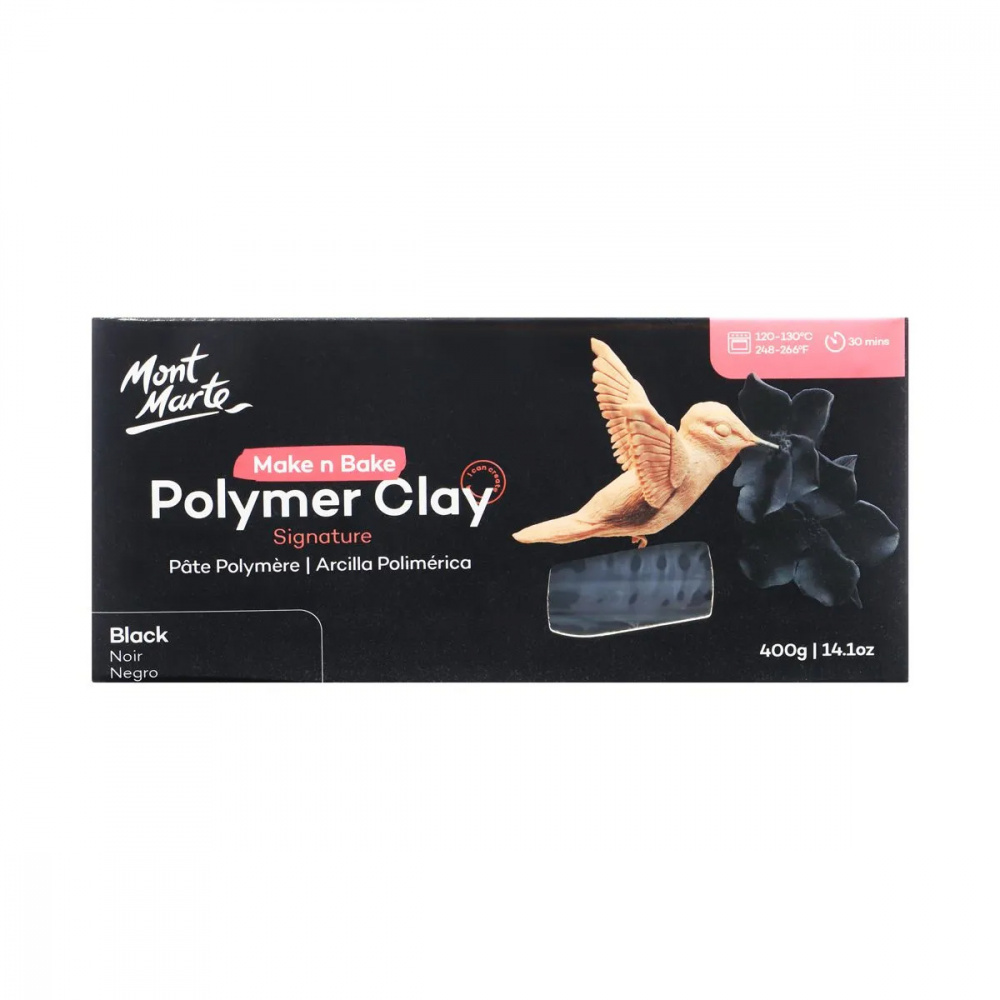 Polymer Clay MONT MARTE Make n Bake / 400 grams - Black