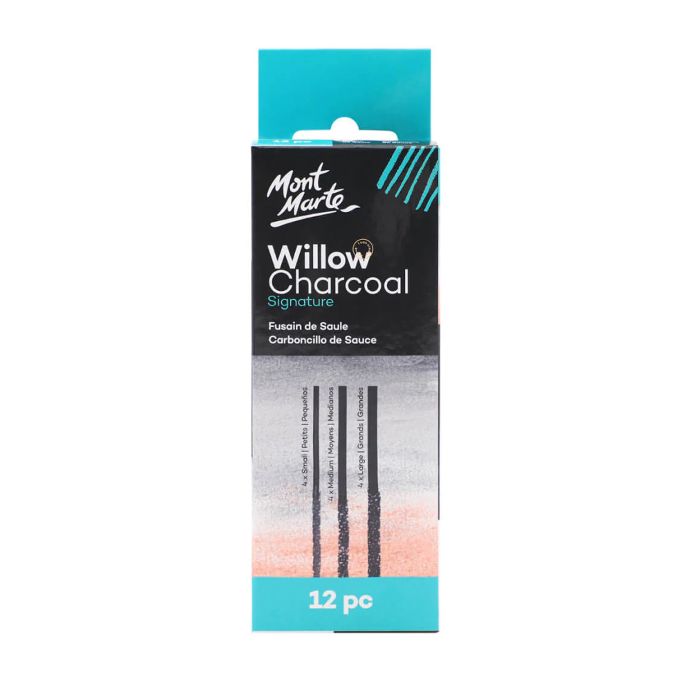 Set of charcoals for drawing, MM Willow Charcoal Pkt - 12 pieces