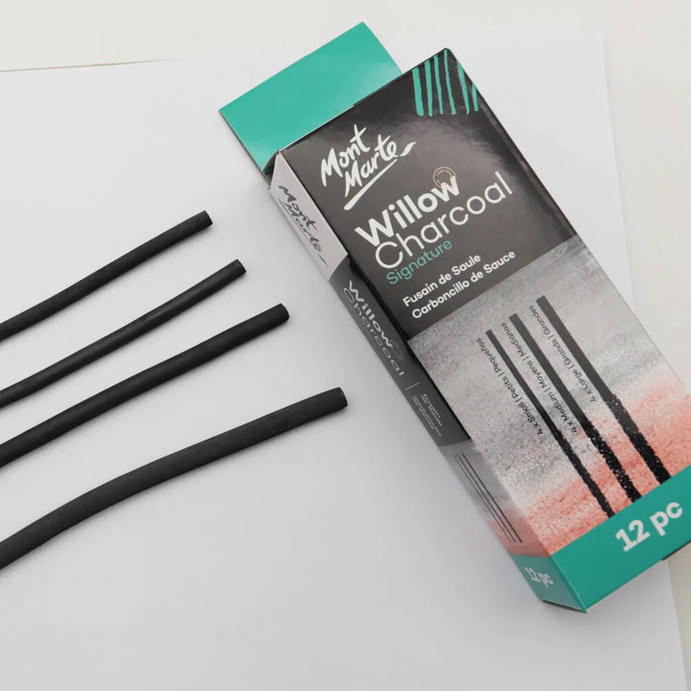 Set of charcoals for drawing, MM Willow Charcoal Pkt - 12 pieces