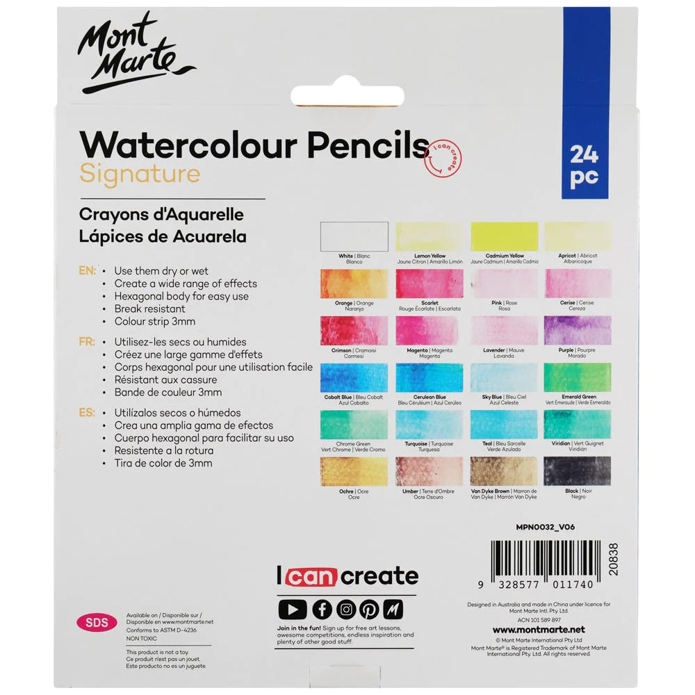 Комплект акварелни моливи MM Watercolour Pencils 24 броя