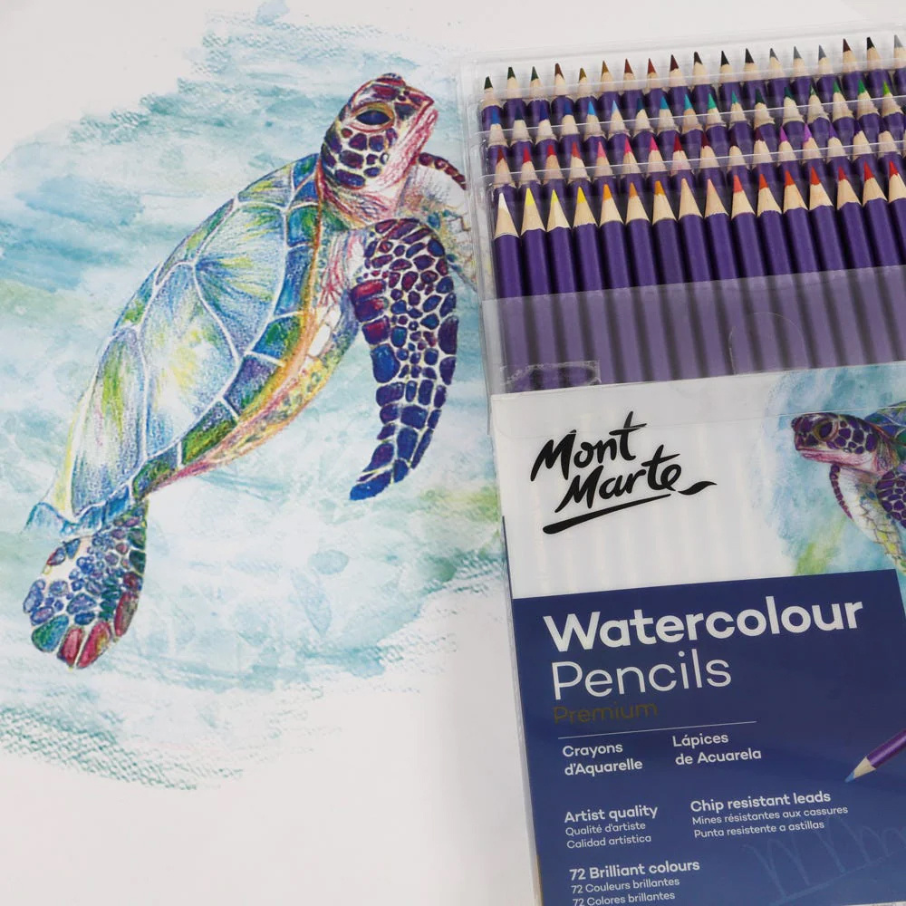 Un set de creioane acuarela MM Watercolor Pencils 72 buc