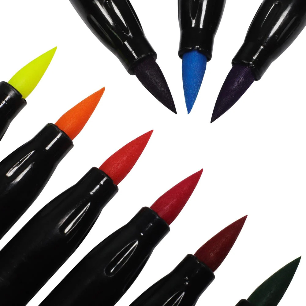 Set de markere cu vârf de pensulă moale MM Coloring Brush Markers 12 bucăți