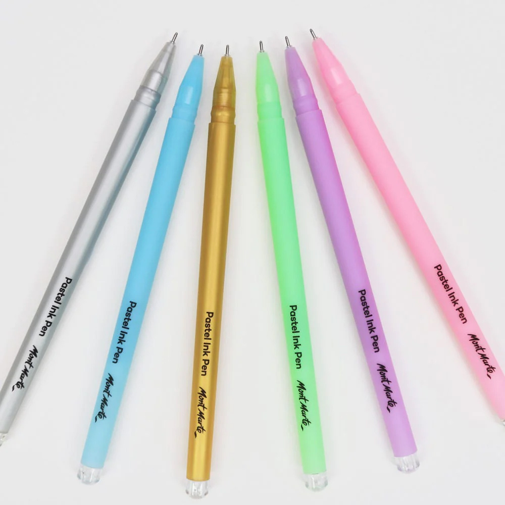 Pastel Ink Pens with Fine Tip 0.6 mm MM 6-Pack