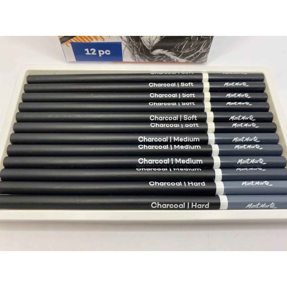 Σετ μολυβιών κάρβουνου Mont Marte Charcoal Pencils 12 τεμαχίων