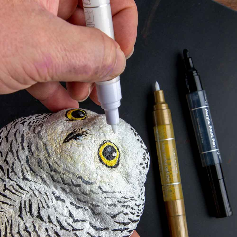 Ακρυλικοί μαρκαδόροι με διπλή μύτη, Mont Marte Acrylic Paint Pens Dual Tip White 2 τεμάχια λευκά