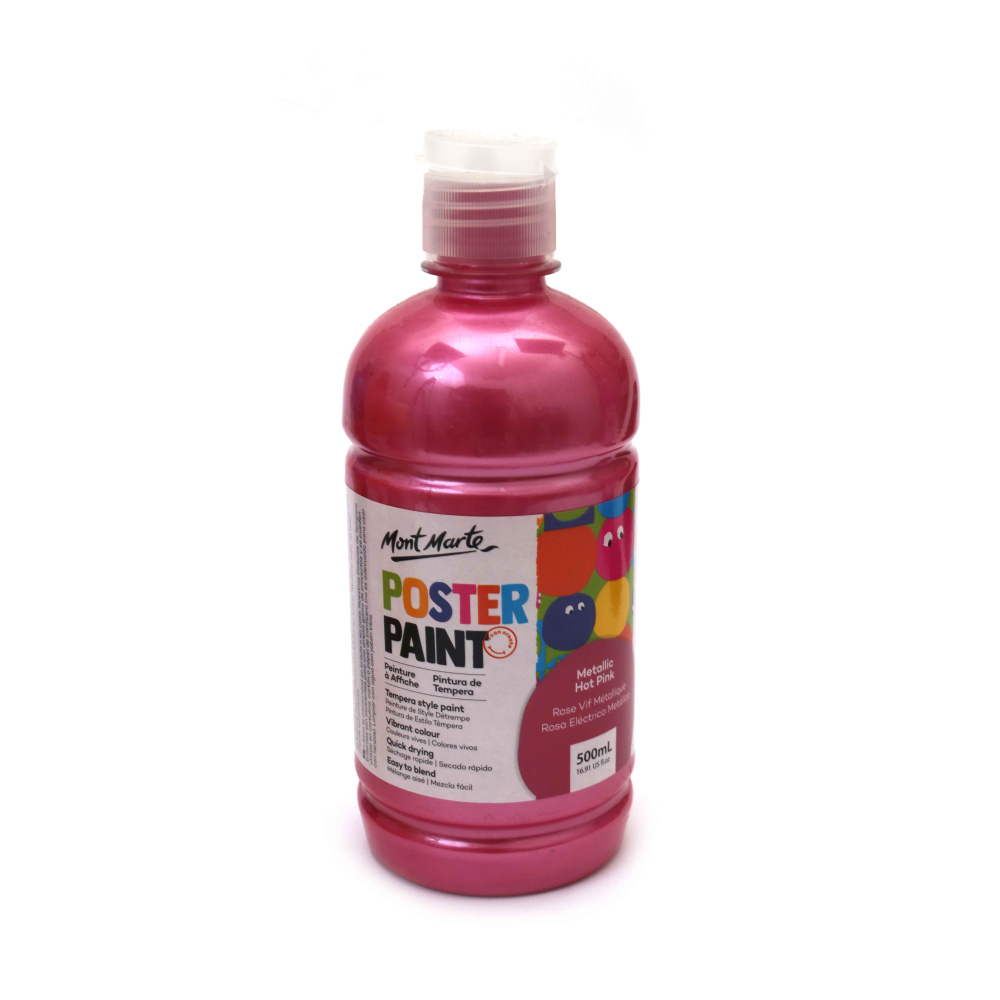 Τέμπερα για αφίσες Mont Marte Poster Paint 500 ml - Μεταλλικό Ροζ