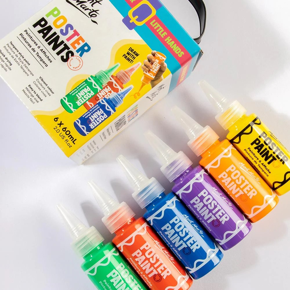 Σετ χρώματα για αφίσες Mont Marte Poster Paint Set 6 χρώματα x60 ml