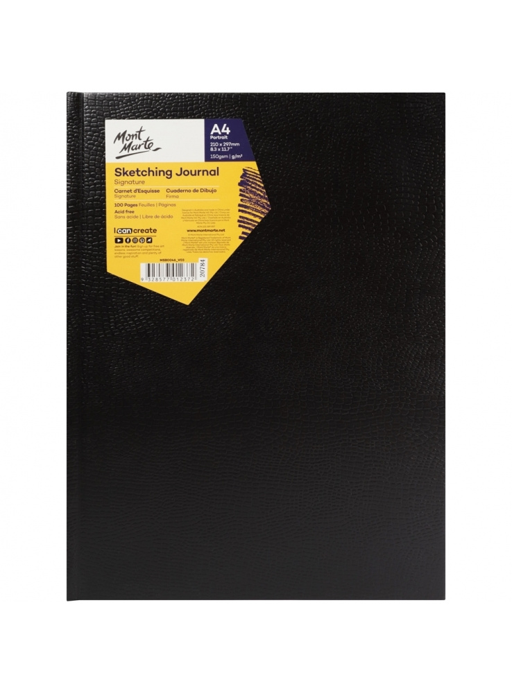Mont Marte Taccuino da Schizzi Croc, A4 Verticale, 150 g/m², 100 Fogli