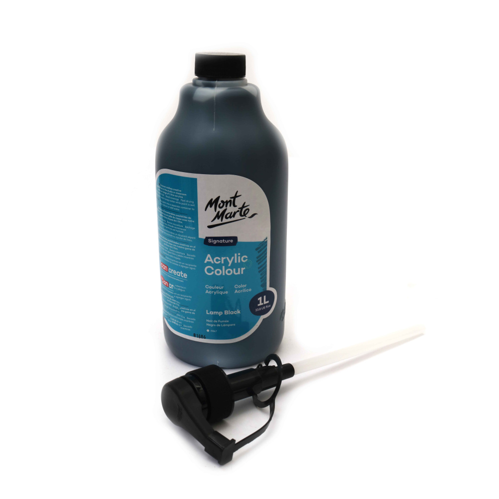 Ακρυλικό χρώμα Mont Marte Acrylic Colour wPump -1000 ml -Lamp Black